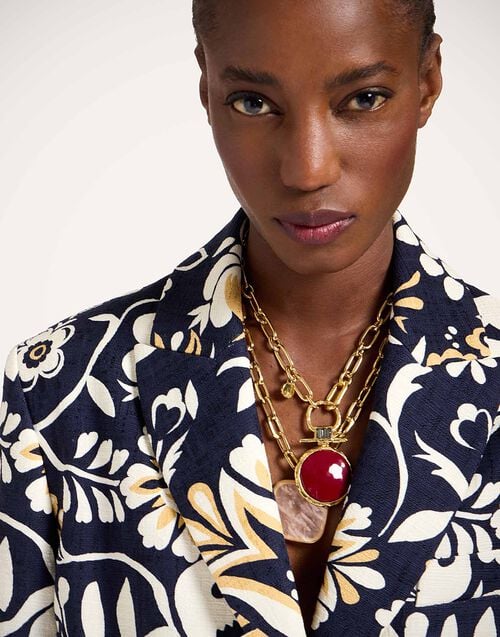 La Doublej Jones Jacket Selva Blue In Rustic Cotton