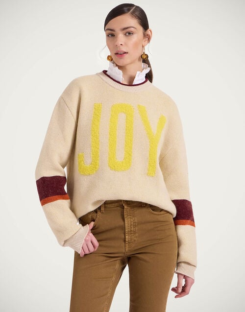 la doublej Joy Sweater Color Block Beige & Yellow in Wool Cashmere