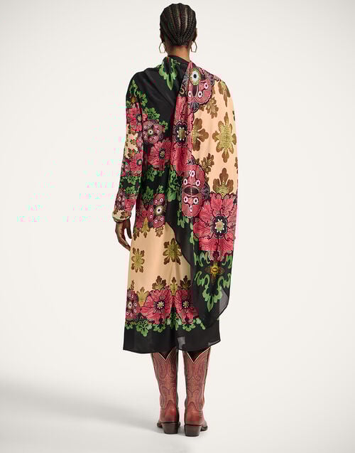 La Doublej Karis Dress Bounty Placée Red In Crepe Marocain