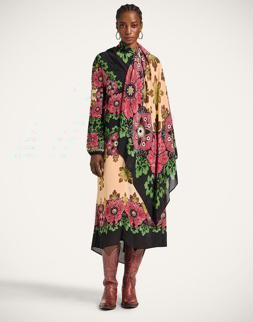 La Doublej Karis Dress Bounty Placée Red In Crepe Marocain