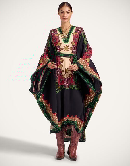 la doublej Karis Kaftan Bounty Placée Red in Viscose