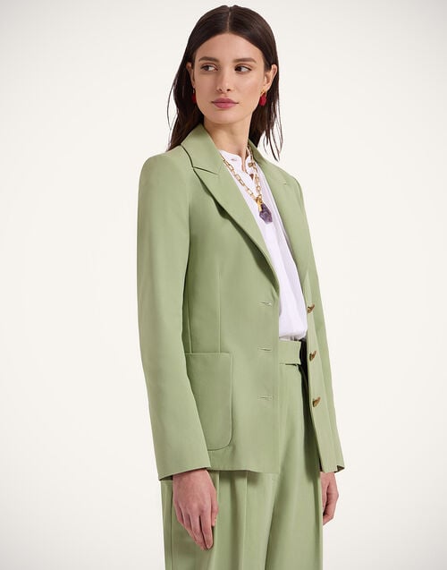 La Doublej 24/7 Jacket Solid Green In Crisp Cotton