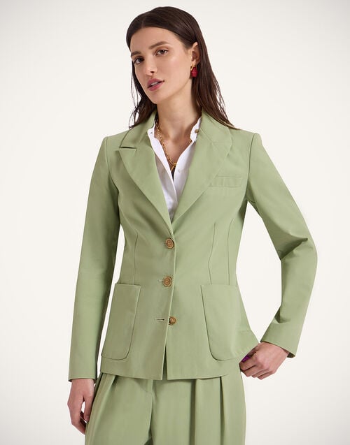 La Doublej 24/7 Jacket Solid Green In Crisp Cotton