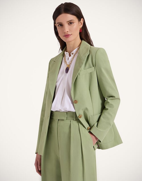 la doublej 24/7 Jacket Solid Green in Crisp Cotton