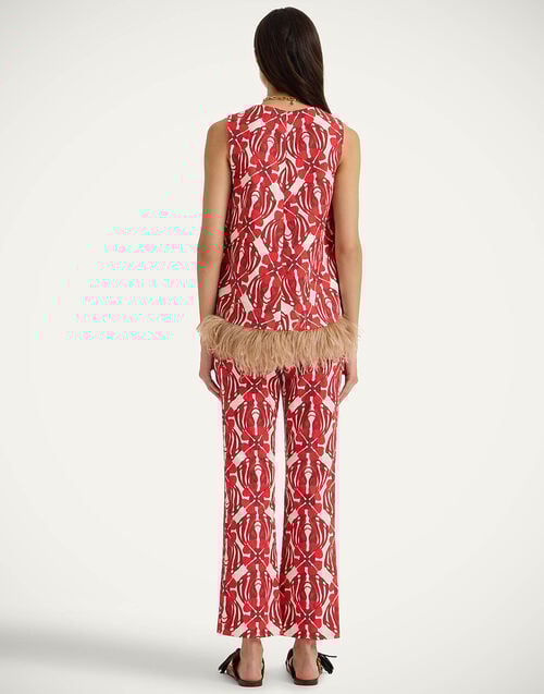 La Doublej 24/7 Pants Clover Red In Rustic Cotton