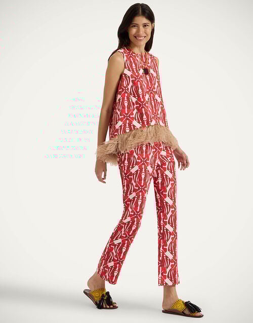 La Doublej 24/7 Pants Clover Red In Rustic Cotton