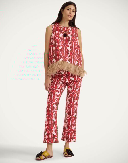 la doublej 24/7 Pants Clover Red in Rustic Cotton