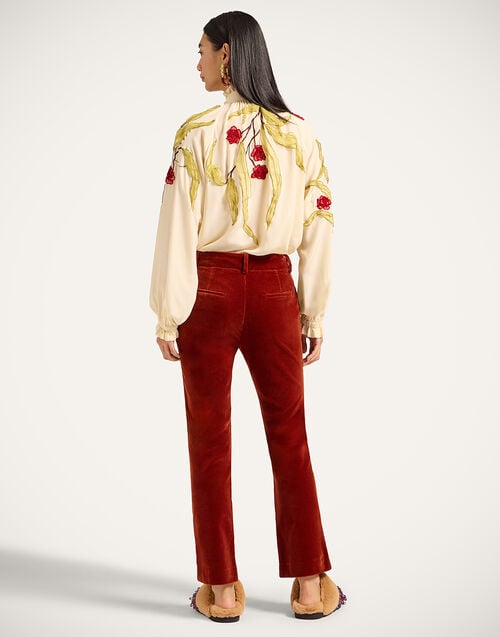 La Doublej 24/7 Pants Terracotta In Velvet