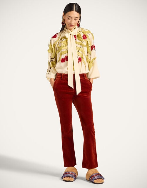 La Doublej 24/7 Pants Terracotta In Velvet