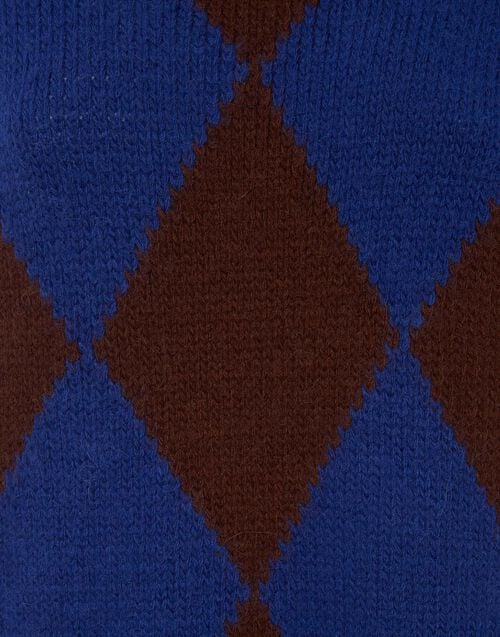 La Doublej Argyle Gilet Bordeaux/Blue In Wool