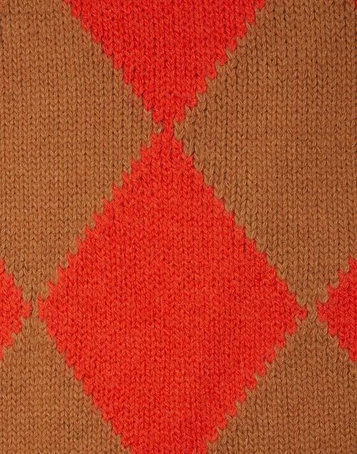 La Doublej Argyle Scarf Camel Orange In Wool