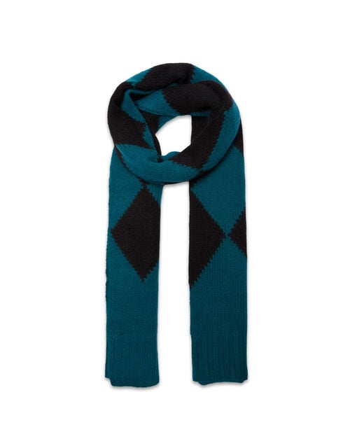 La Doublej Argyle Scarf Green / Black In Wool