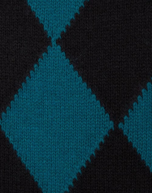 La Doublej Argyle Scarf Green / Black In Wool