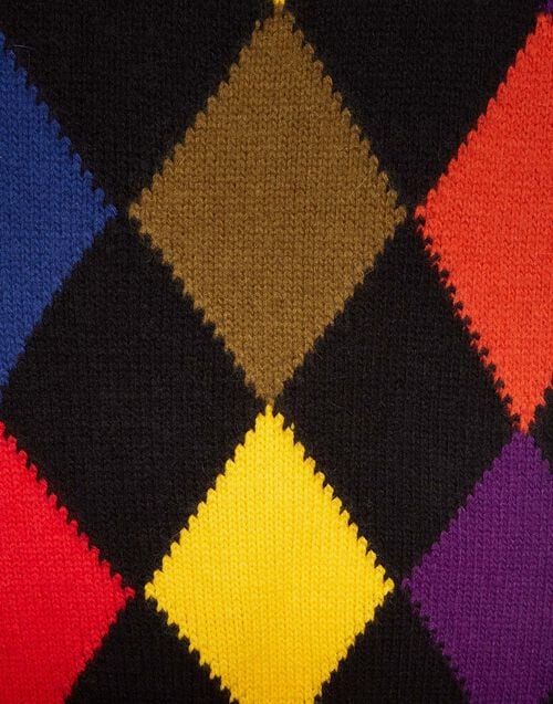 la doublej Argyle Scarf Multicolor in Wool
