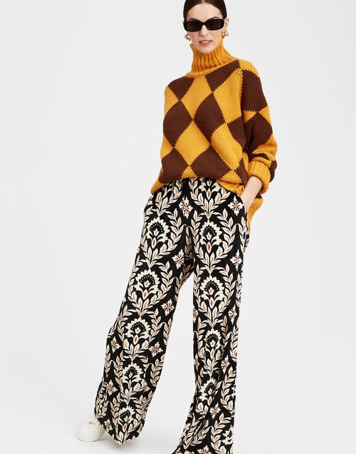 La Doublej Argyle Sweater Yellow / Brown In Wool