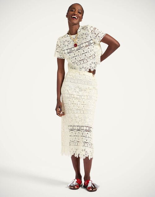 La Doublej Aria Tee Caper Light Yellow In Macramé