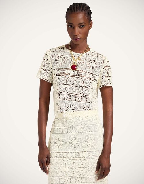 la doublej Aria Tee Caper Light Yellow in Macramé