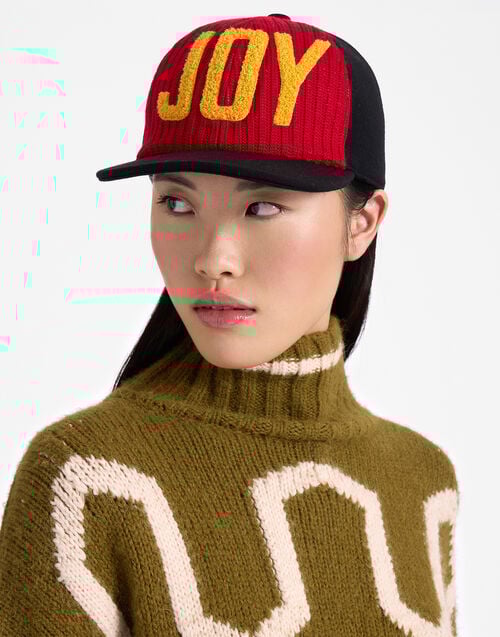 la doublej Babeball Cap Solid Red in Wool