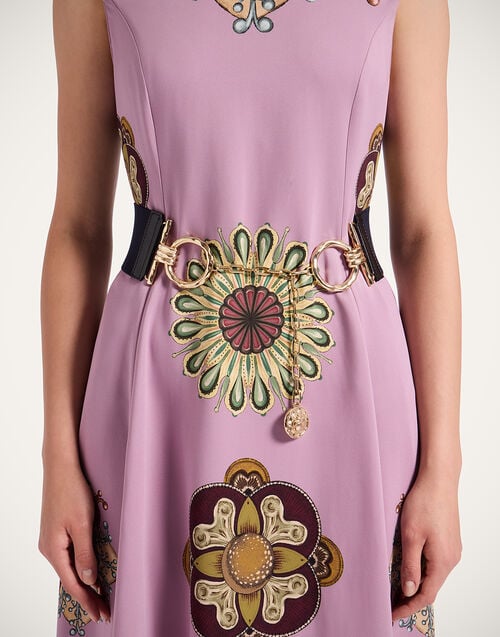 la doublej Big Medallion Belt Solid Blue in Brass