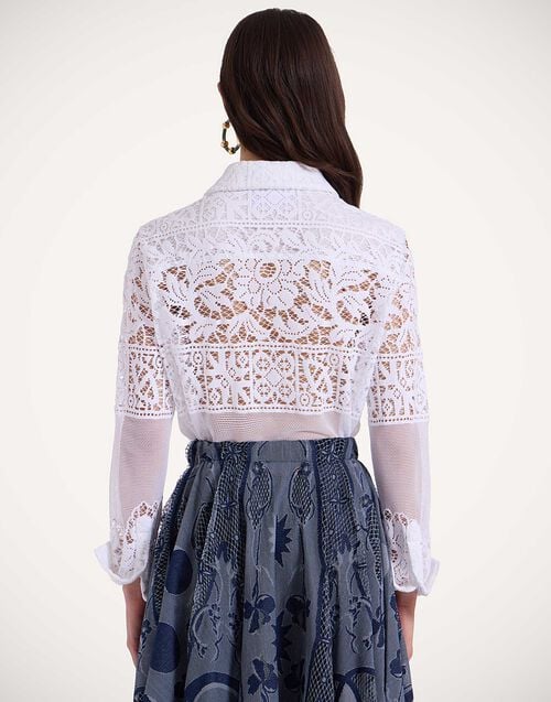 La Doublej Boy Shirt White In Cotton Lace