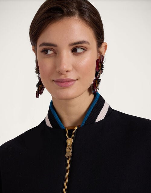 La Doublej Brooklyn Bomber Solid Black In Wool