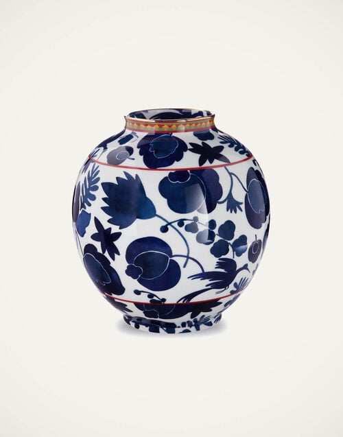 la doublej Bubble Vase Wildbird Blu in Porcelain