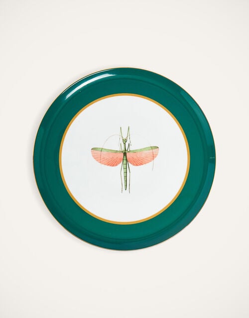 La Doublej Cake Stand Libellula Green In Porcelain