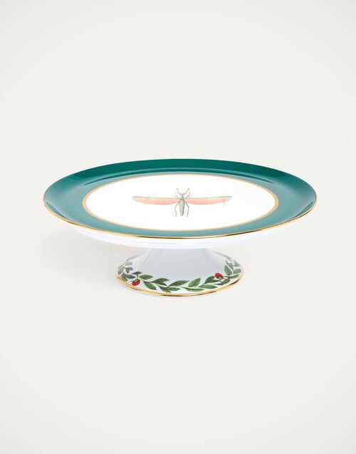 la doublej Cake Stand Libellula Green in Porcelain