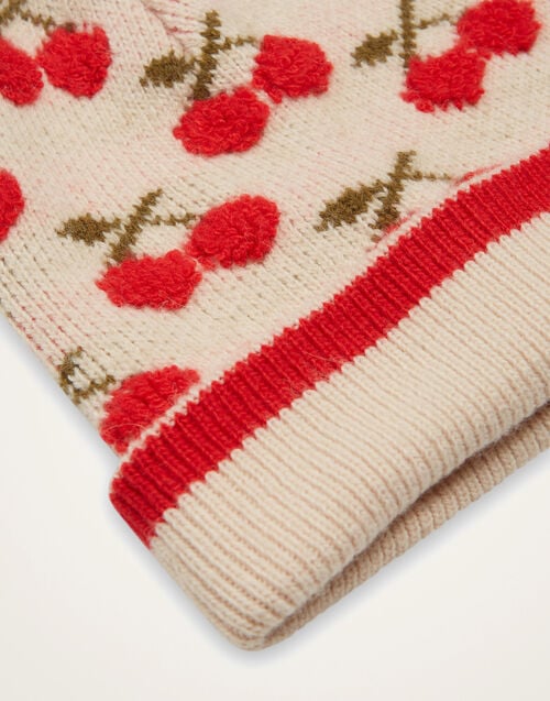 La Doublej Cherry Beanie Off White In Wool