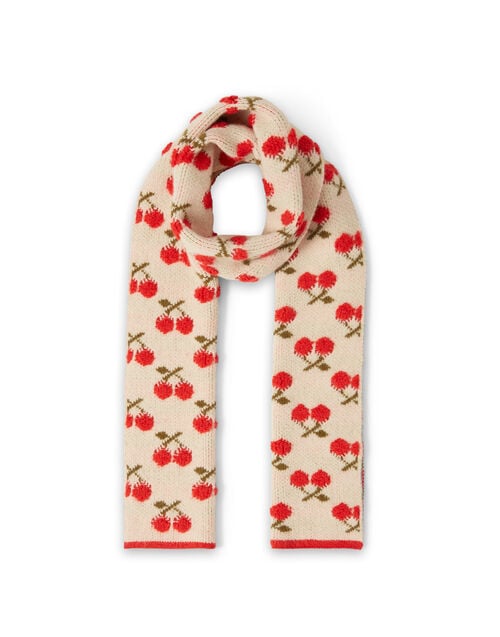 La Doublej Cherry Scarf Off White In Wool