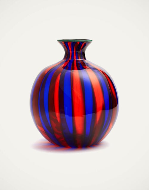 la doublej Ciccio Vase (Smooth) Blu/Rosso in Glass