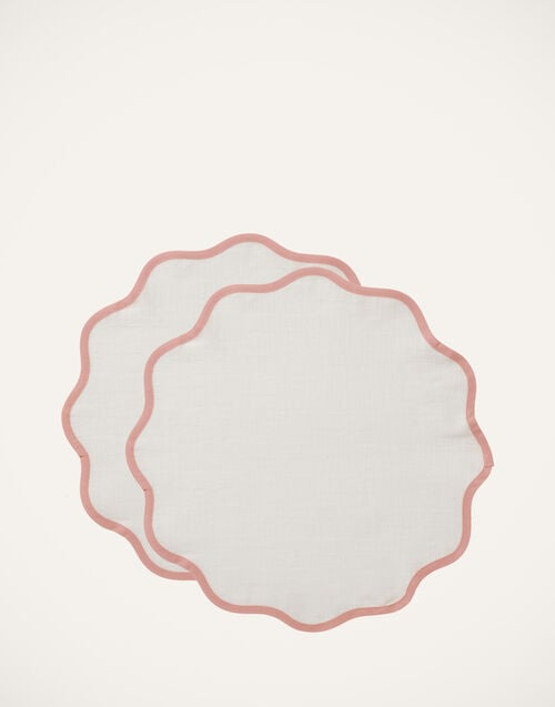 la doublej Cloud Placemat Set of 2 Pink in Cotton
