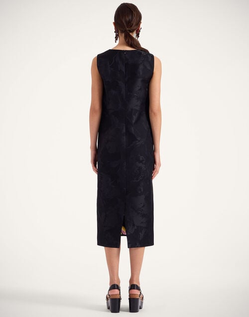 La Doublej Column Dress Sylph Black In Jacquard