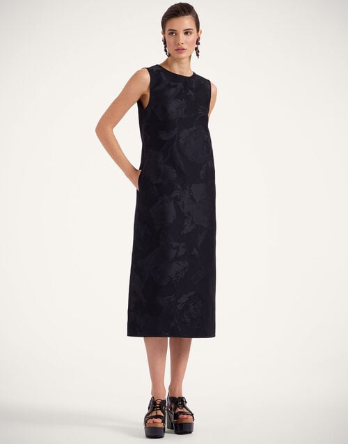 La Doublej Column Dress Sylph Black In Jacquard