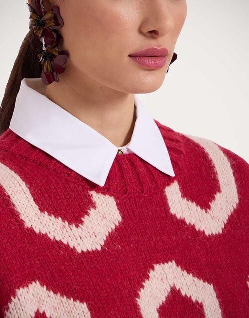 La Doublej Comber Gilet Burgundy & Blue In Wool