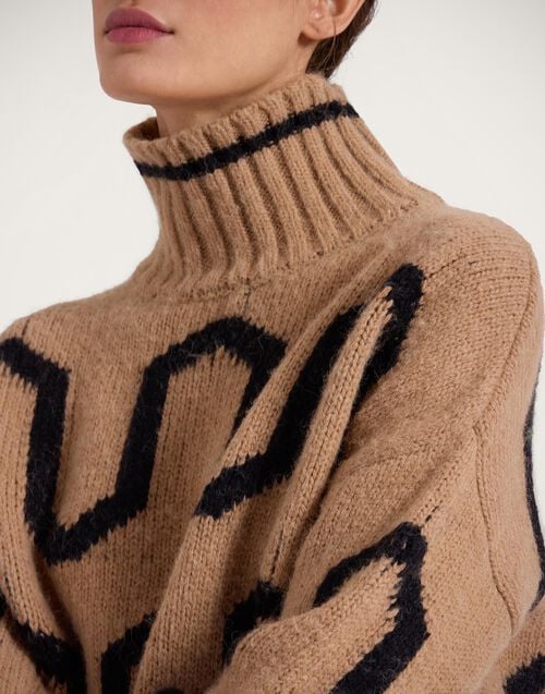La Doublej Comber Turtleneck Camel & Lilac In Wool