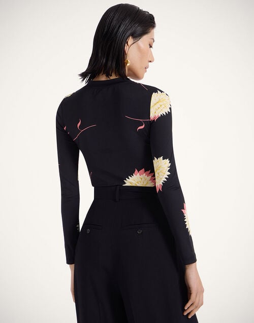 La Doublej Crew Top Derby Black In Skinny Jersey