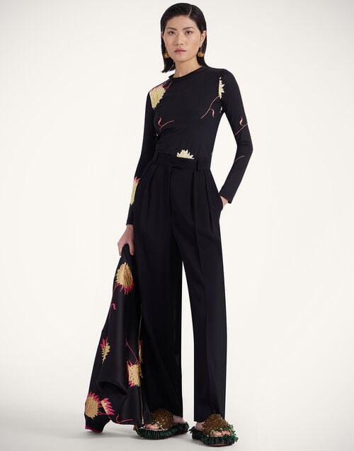 La Doublej Crew Top Derby Black In Skinny Jersey