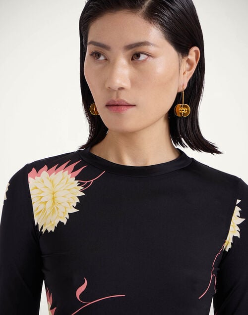 La Doublej Crew Top Derby Black In Skinny Jersey