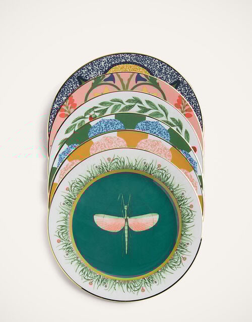 la doublej Dessert Plate Set of 6 Various Prints