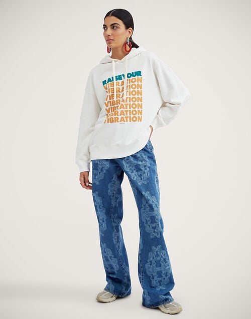 La Doublej Discman Hoodie Off White In Jersey