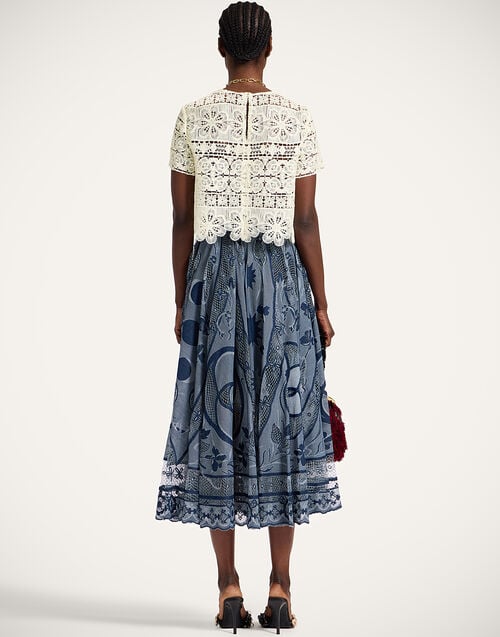 La Doublej Dutchess Skirt Starlight Navy In Lace