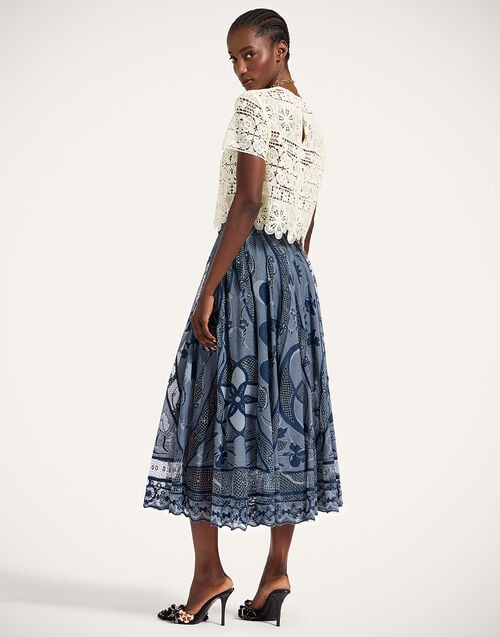 La Doublej Dutchess Skirt Starlight Navy In Lace