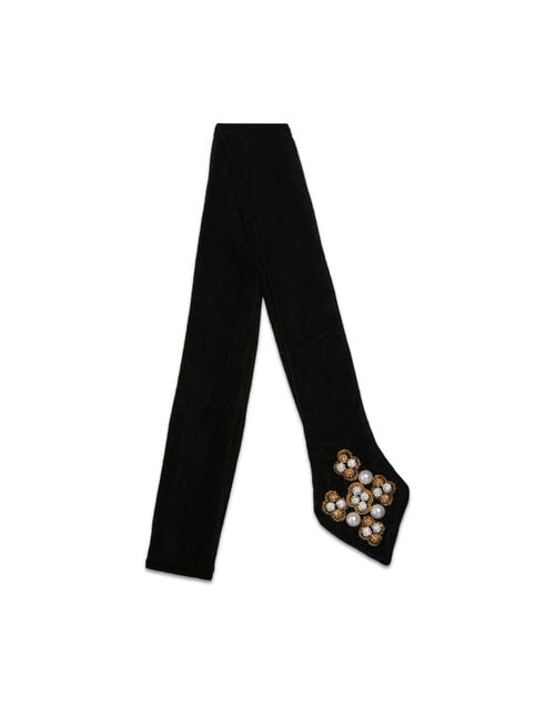 la doublej Ella 2-Ways Stole Solid Black in Velvet