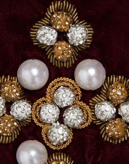 La Doublej Ella 2-Ways Stole Solid Red In Velvet