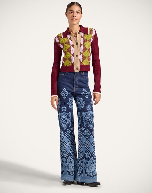 la doublej Flare Jeans Partenope Navy in Denim