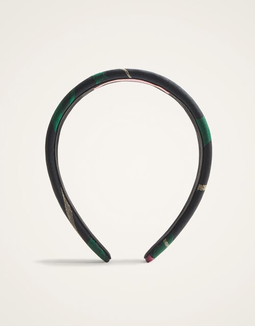 La Doublej Flat Headband Bamboo Black In Jacquard