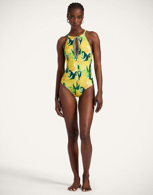 la doublej Fonda Swimsuit Zesty Yellow in Lycra