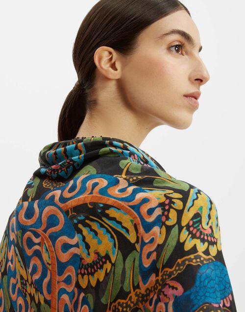 La Doublej Foulard 120 Eve Black In Modal Cashmere