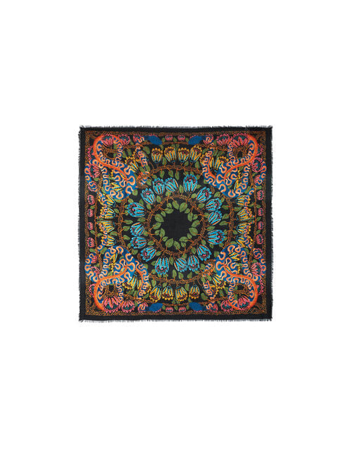 La Doublej Foulard 120 Eve Black In Modal Cashmere